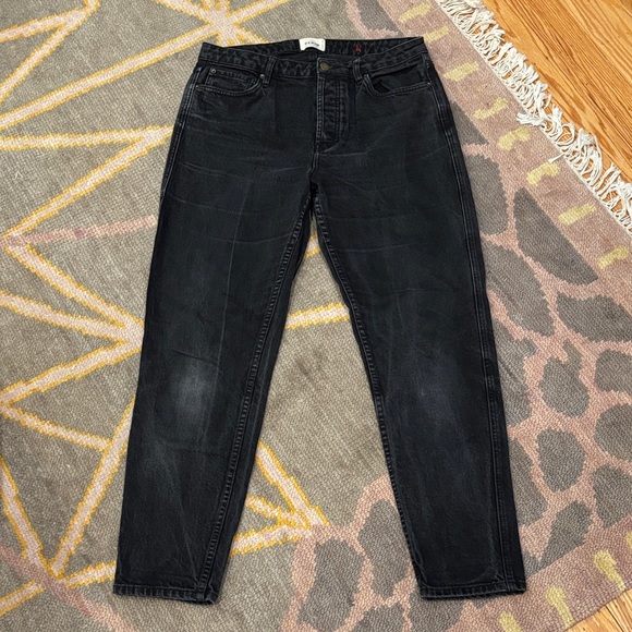 Sezane Black Straight Leg Button Fly Women's Jeans - Picture 1 of 10
